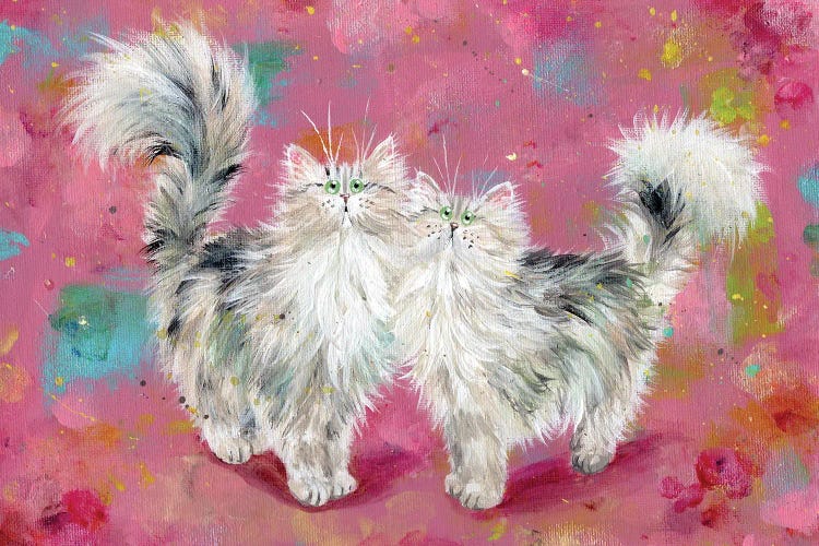 Two Tabbies On Blossom by Kim Haskins wall art