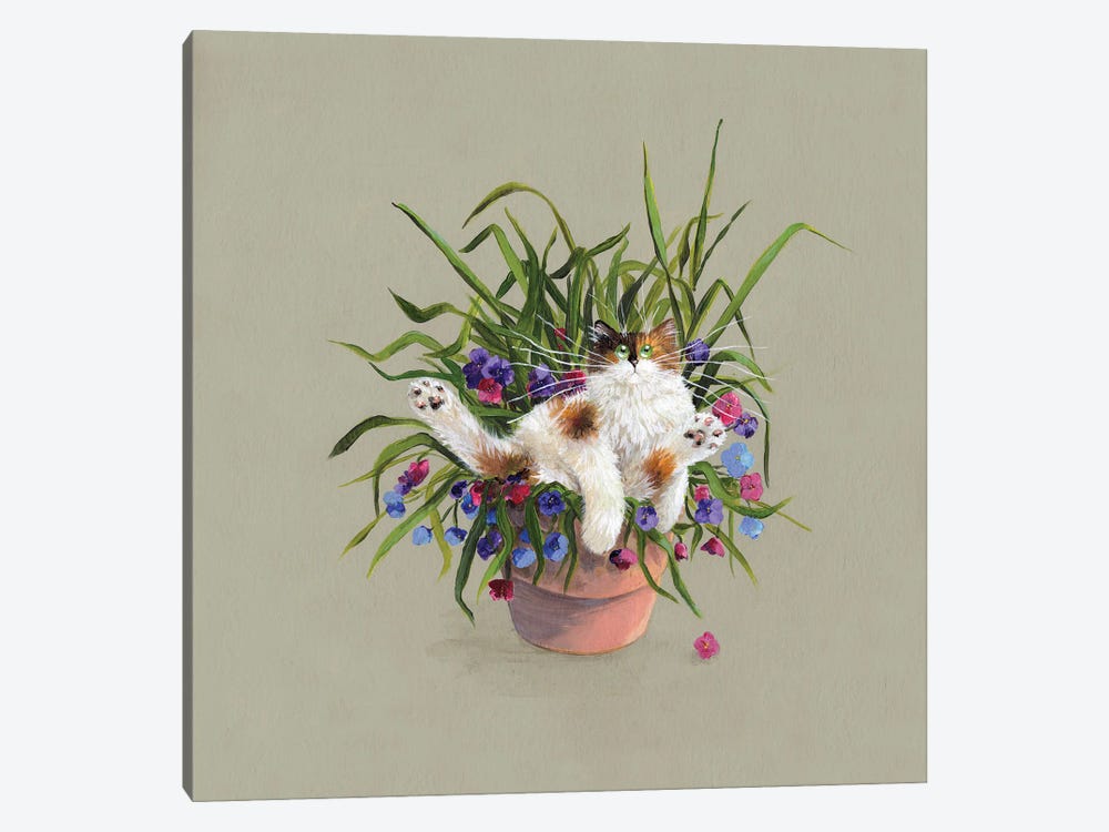 Flower Pot Bed by Kim Haskins 1-piece Canvas Art Print