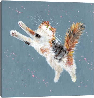 Flight Canvas Art Print - Calico Cat Art