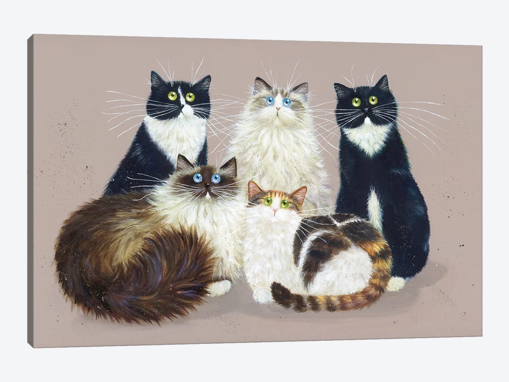 Five Cat Gang by Kim Haskins 1-piece Art Print