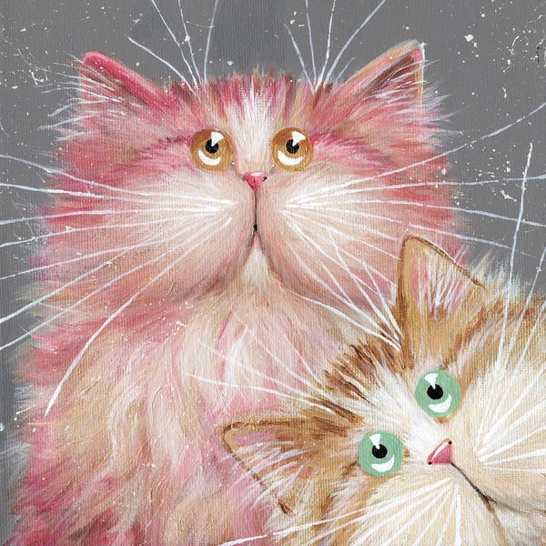 Cats: Pink And Gold Selfie by Kim Haskins