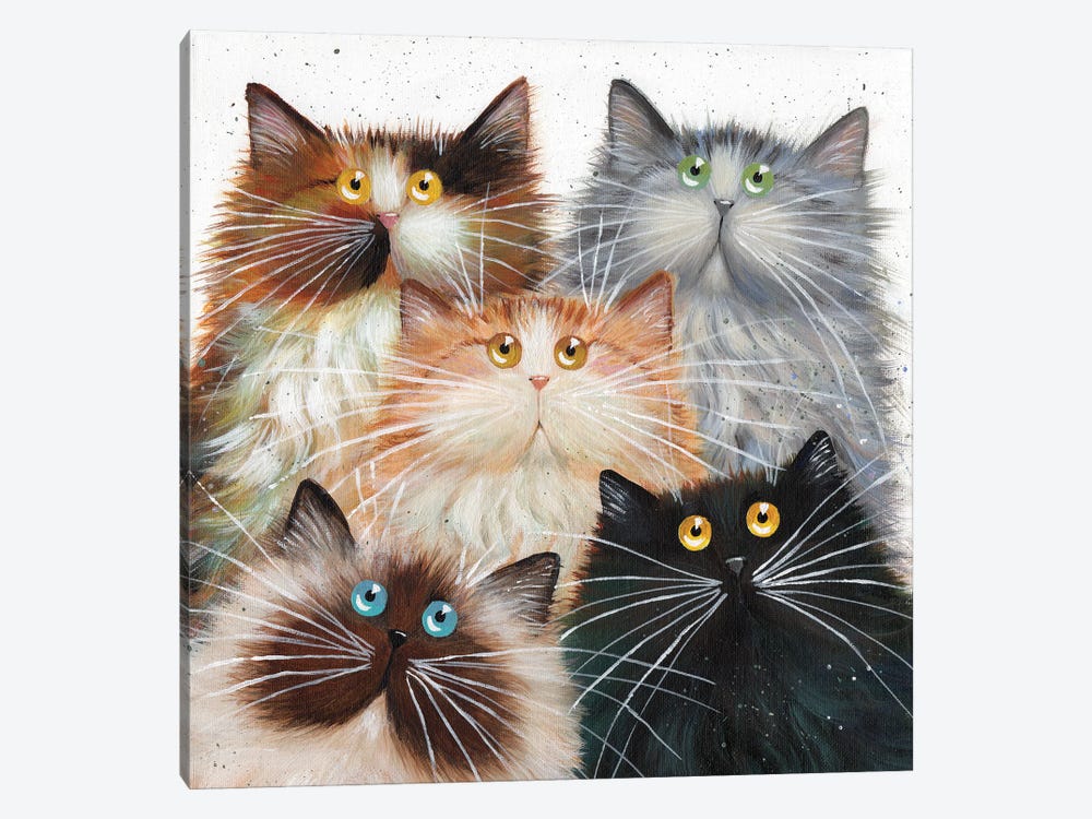 Fluffy Five by Kim Haskins 1-piece Canvas Artwork