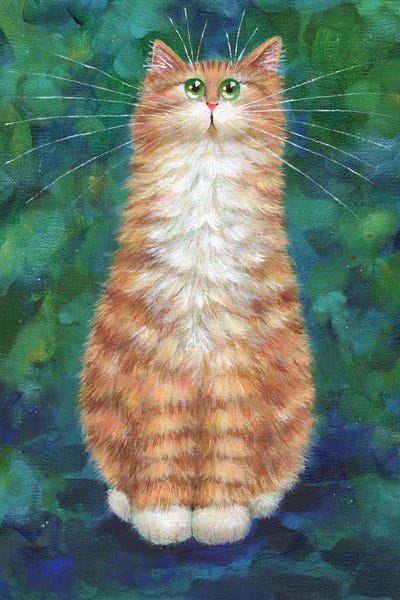 Orange Cats: Ginger On Emerald by Kim Haskins