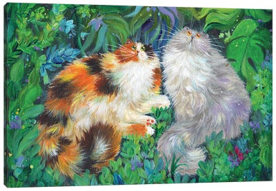 Jungle Breasts Canvas Art Print - Calico Cat Art