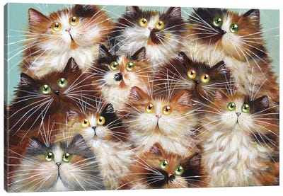 Where'S Molly Canvas Art Print - Calico Cat Art