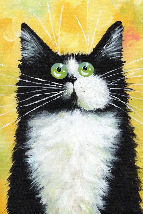 Tux On Yellow by Kim Haskins wall art