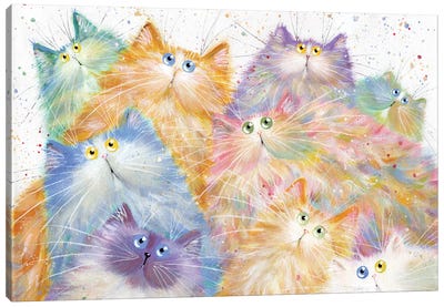 Feline Nine Canvas Art Print - Office Humor