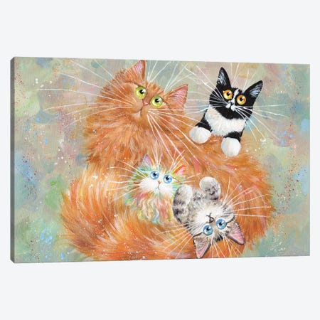 Diego and Kittens Canvas Print #KIH202} by Kim Haskins Canvas Wall Art