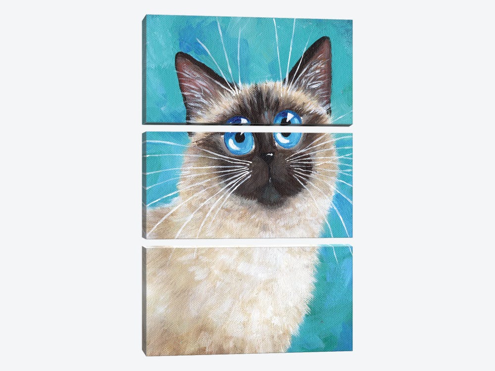 George The Cat by Kim Haskins 3-piece Canvas Print