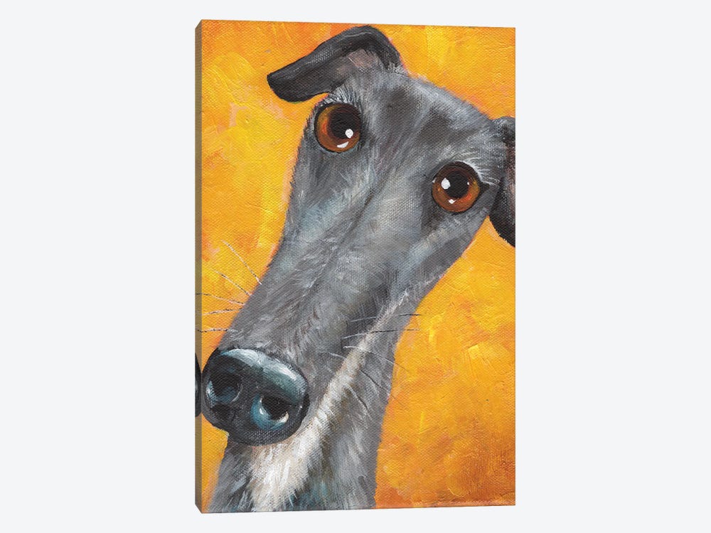 Lucky The Greyhound by Kim Haskins 1-piece Canvas Artwork