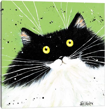 How Are You Canvas Art Print - Tuxedo Cat Art