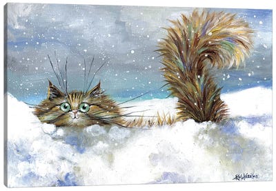In A Flurry Canvas Art Print - Winter Art