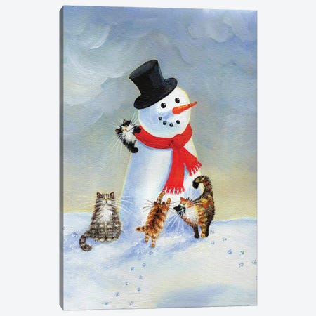 Snow Cats Canvas Print #KIH57} by Kim Haskins Canvas Artwork
