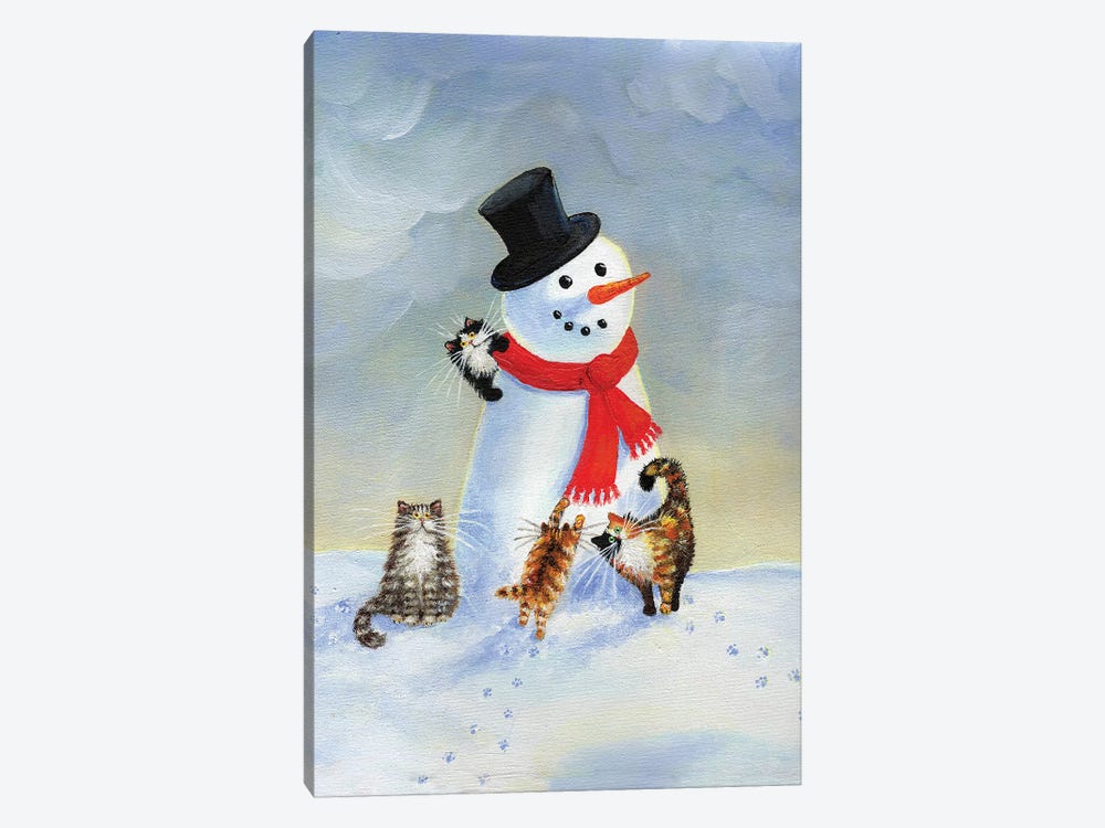 Snow Cats by Kim Haskins 1-piece Canvas Artwork