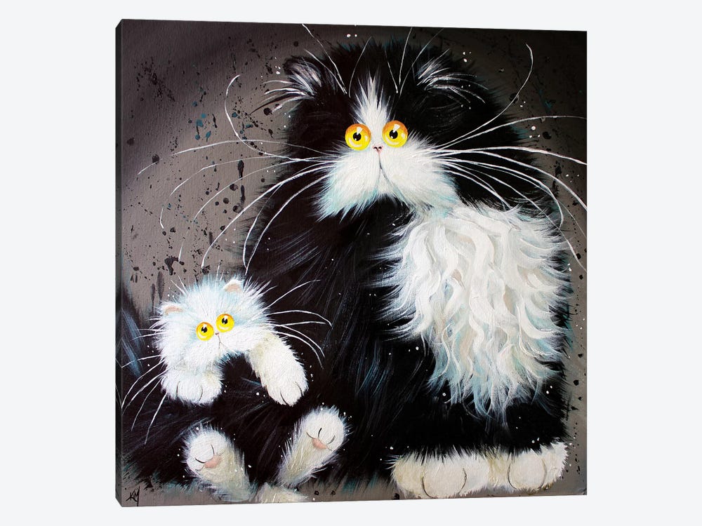 Tail Of Two Kitties by Kim Haskins 1-piece Canvas Wall Art