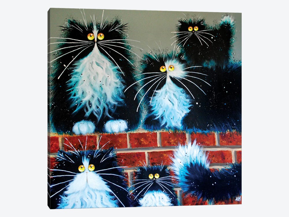 Wall For Cats by Kim Haskins 1-piece Canvas Art Print