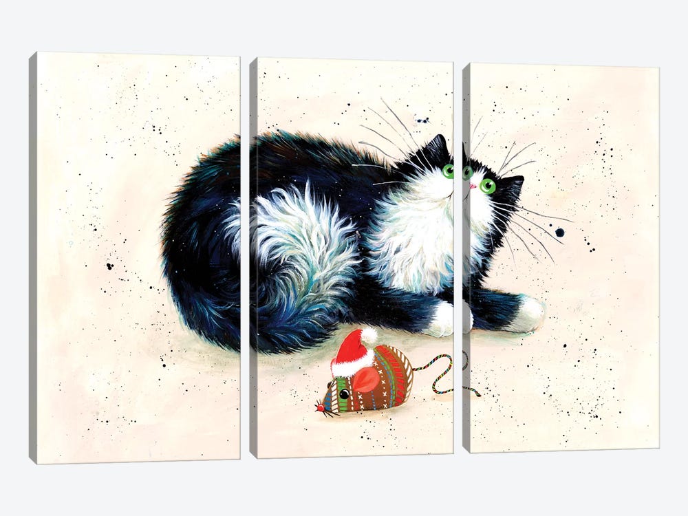 Merry Christmouse by Kim Haskins 3-piece Canvas Wall Art