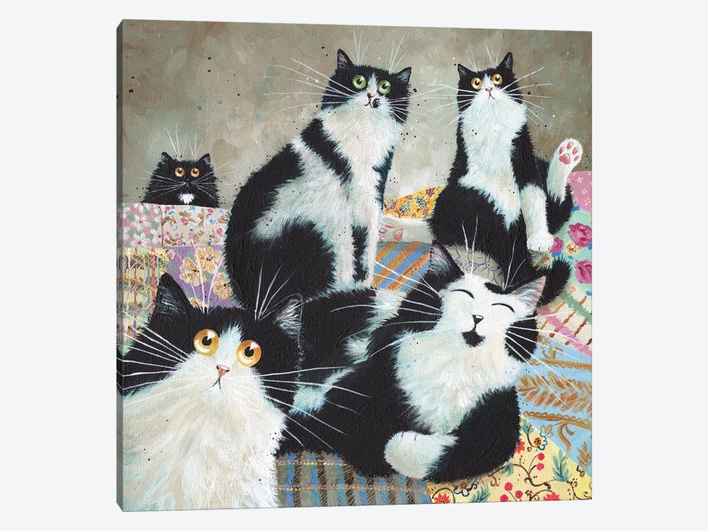 Patchwork Cats by Kim Haskins 1-piece Art Print