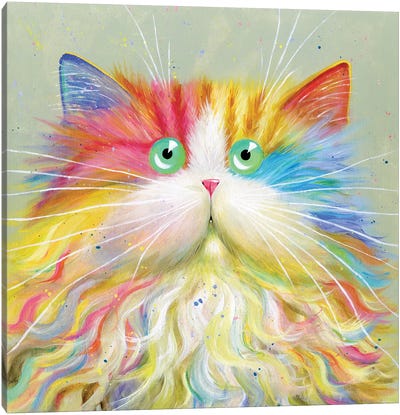 Moustachou Canvas Art Print - Cat Art