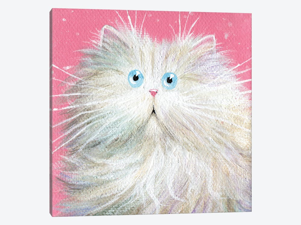White Persian by Kim Haskins 1-piece Canvas Wall Art