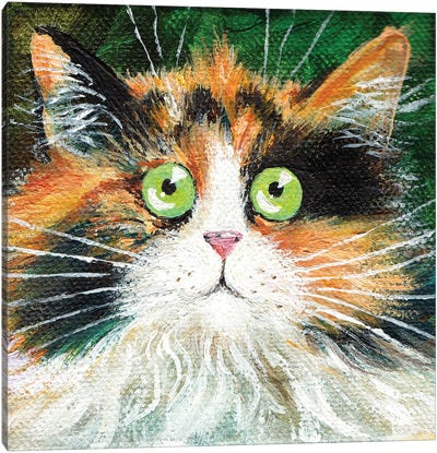Fluffy Indie Canvas Art Print - Cat Art