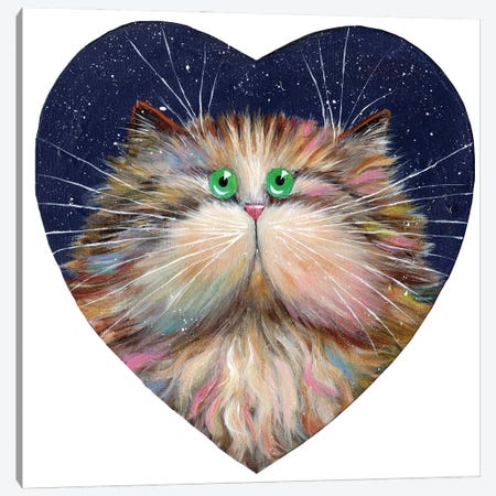 Heart Candy Cat Canvas Print #KIH96} by Kim Haskins Canvas Artwork