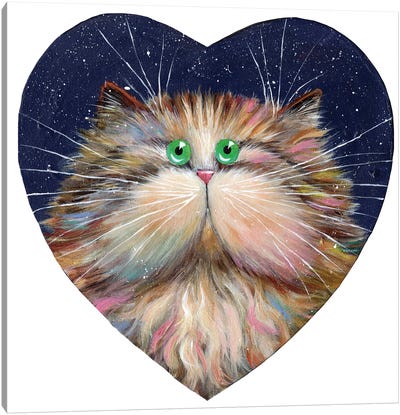 Heart Candy Cat Canvas Art Print - Kim Haskins