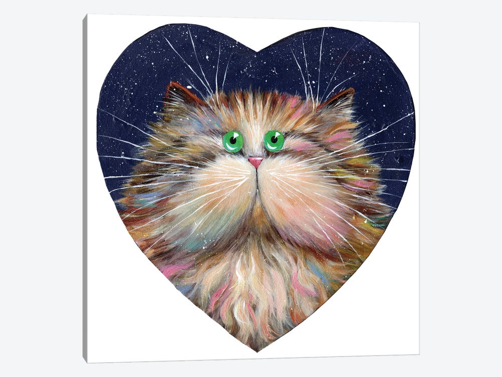 Heart Candy Cat by Kim Haskins 1-piece Canvas Art Print