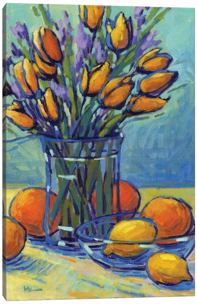Tulips, Lemons, Oh My! Canvas Art Print - Konnie Kim