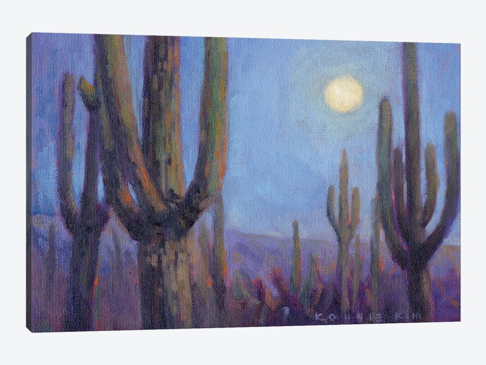 Moonlight Saguaros by Konnie Kim 1-piece Canvas Artwork