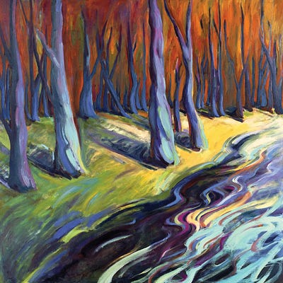 Blue Forest by Konnie Kim framed canvas print