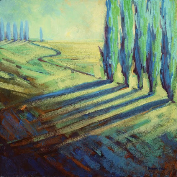 Cypress Trees: Aqua by Konnie Kim