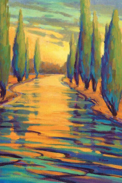 Cypress Trees: Golden Silence III by Konnie Kim