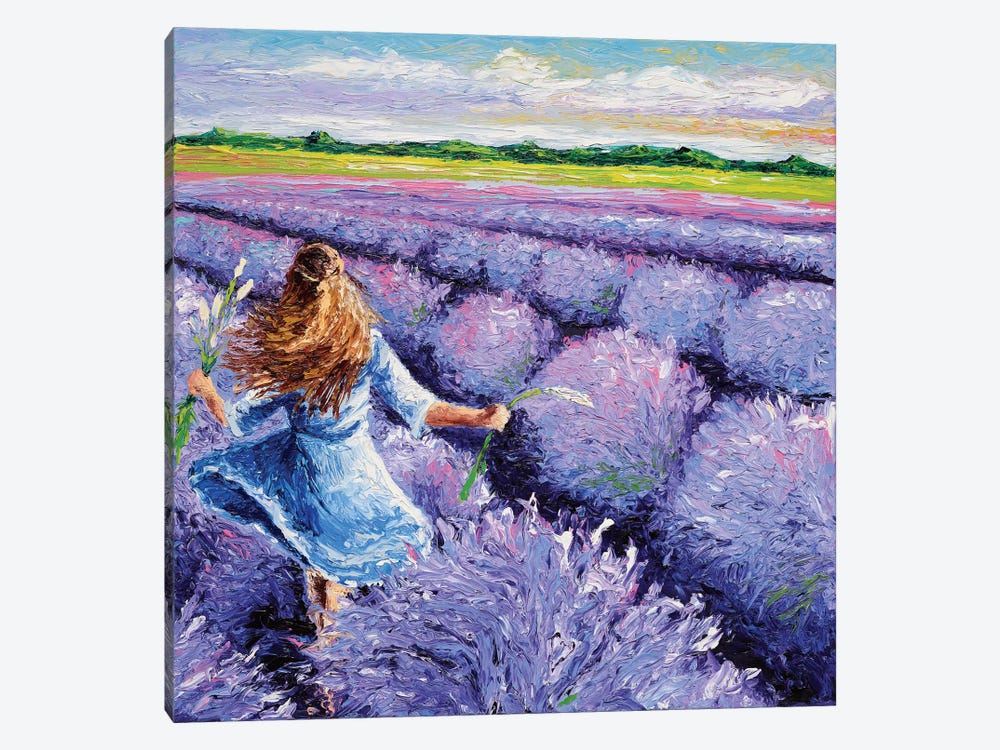 Lavender Breeze Triptych Panel III by Kimberly Adams 1-piece Canvas Wall Art