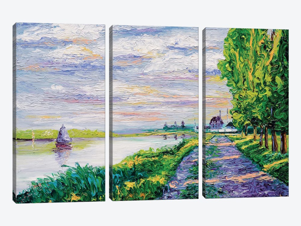 Afternoon Light (Tribute To Monet) 3-piece Canvas Art