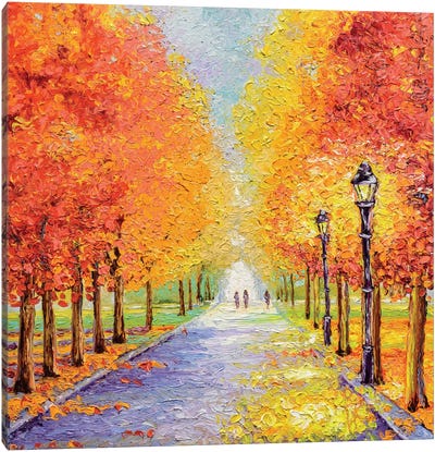Autumn Lights Canvas Art Print - Trail, Path & Road Art