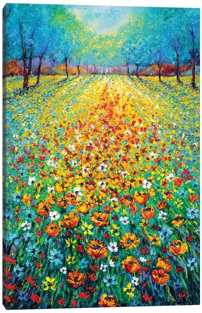 Wild Flowers Canvas Art Print - Intense Impressionism