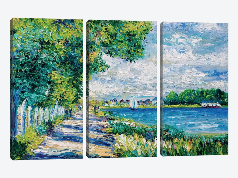By The Sea (Tribute To Monet) by Kimberly Adams 3-piece Canvas Art Print