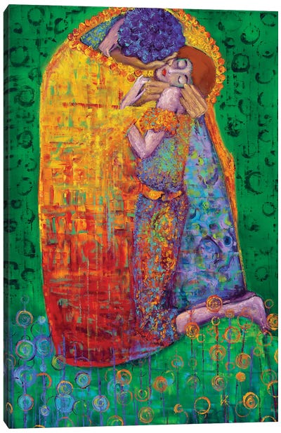 In The Manor Of Klimt - The Kiss Canvas Art Print - The Kiss Collection