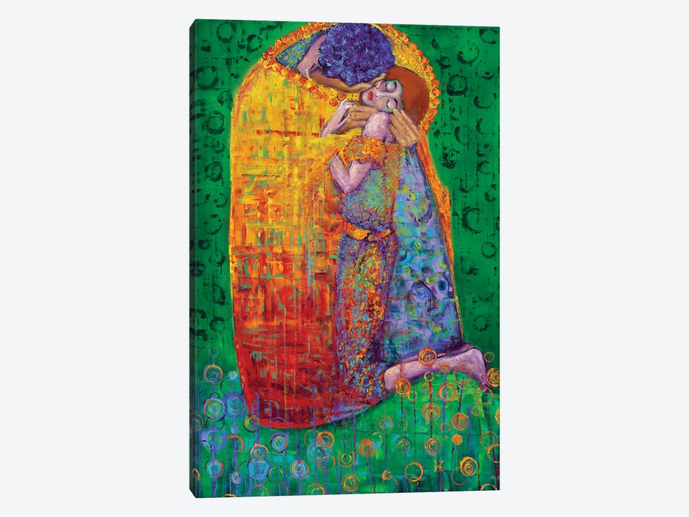 In The Manor Of Klimt - The Kiss 1-piece Canvas Wall Art