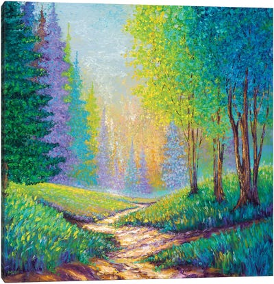Into The Forest Canvas Art Print - Intense Impressionism