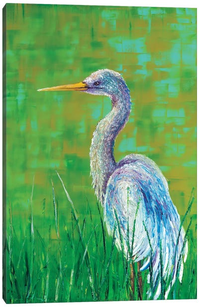 Crane Canvas Art Print - Grass Art