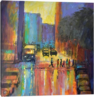 City Crosswalk I Canvas Art Print - Kip Decker