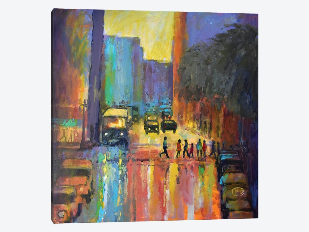 City Crosswalk I by Kip Decker 1-piece Canvas Art Print