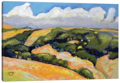 Clouds On Summer Hills Canvas Art Print - Hill & Hillside Art
