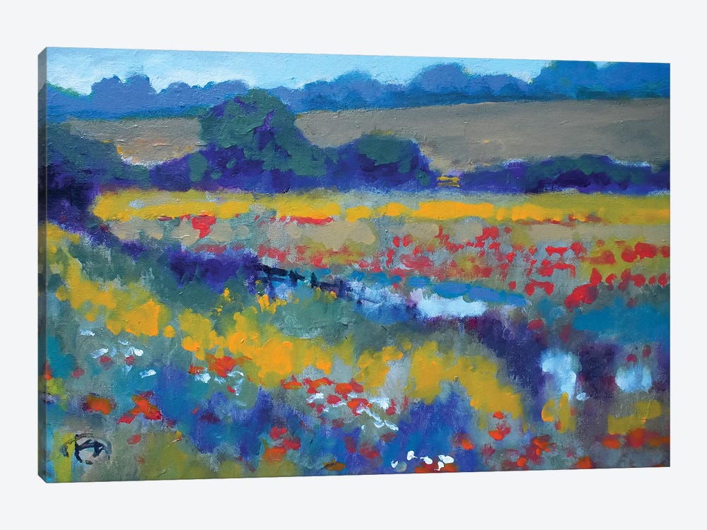 Field Poppies Near Pond by Kip Decker 1-piece Art Print