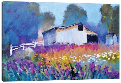 Barn With Iris II Canvas Art Print - Kip Decker