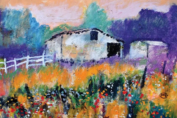 Kip Decker: Old White Barn II by Kip Decker