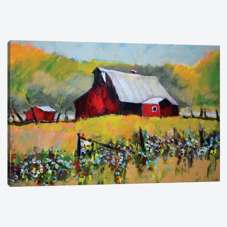 Farm Red Canvas Print #KIP193} by Kip Decker Canvas Art