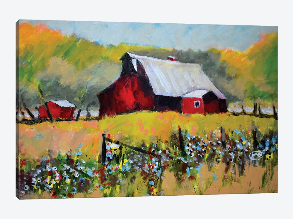 Farm Red by Kip Decker 1-piece Canvas Artwork
